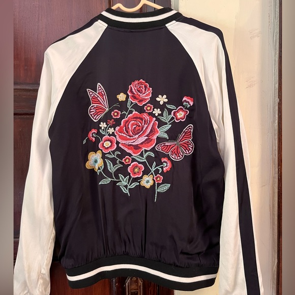 Forever 21 Floral Bomber Jacket (Size: US Small) - Picture 6 of 6
